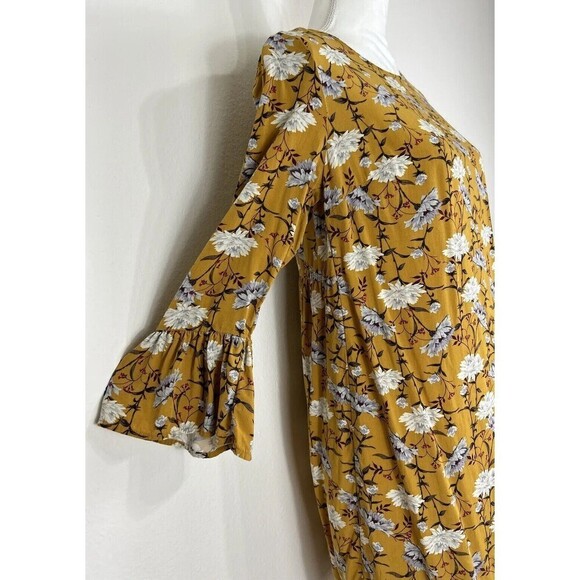 Old Navy Gold Floral Mini Shift Dress Size XS (0/2) - Picture 8 of 12